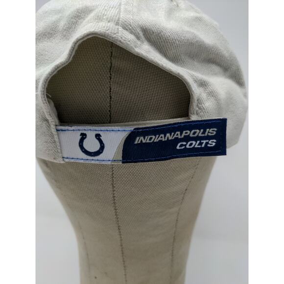 NFL Football Indianapolis Colts Strapback Hat Embroidered Horseshoe Logo Beige - Picture 8 of 11